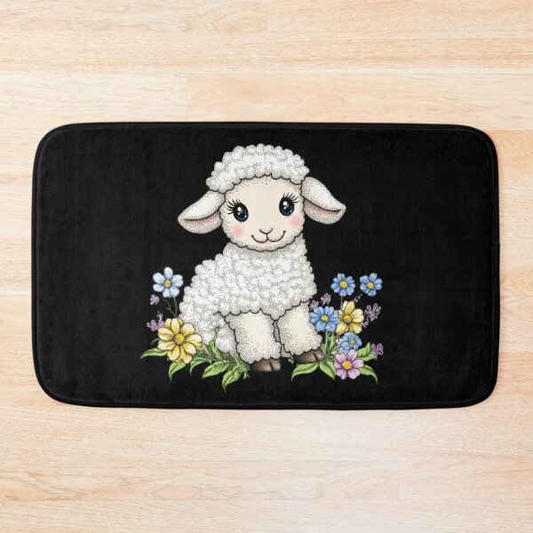Item preview, Cute Lamb with Flowers designed and sold by sreabby.