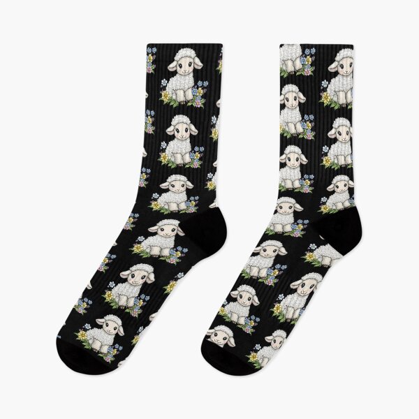 Item preview, Cute Lamb with Flowers designed and sold by sreabby.