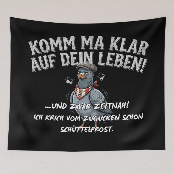 Item preview, Get a grip on your life - Annoyed Ruhr area pigeon saying designed and sold by Jawoahl.