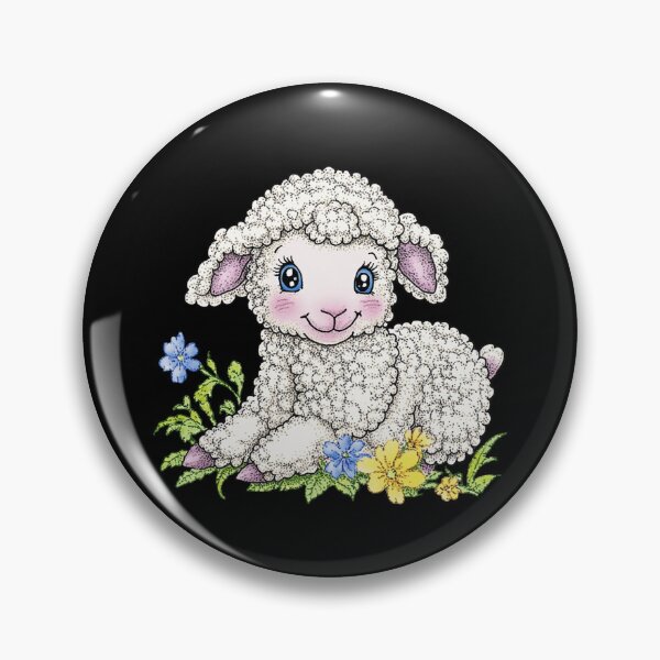 Item preview, Adorable Lamb with Flowers designed and sold by sreabby.
