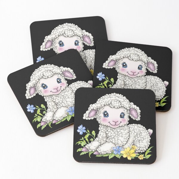 Item preview, Adorable Lamb with Flowers designed and sold by sreabby.