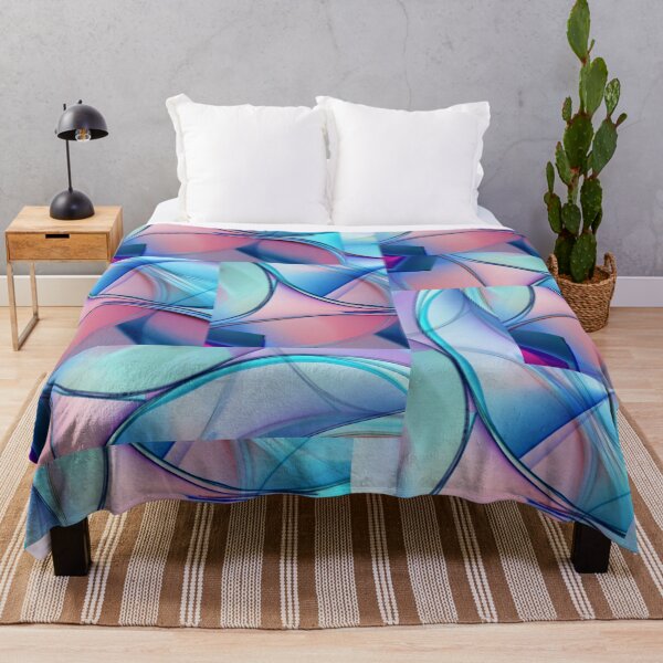 Item preview, Blue and Pink Abstract Wavy Flow Pattern Art designed and sold by NikBrin Prevail .