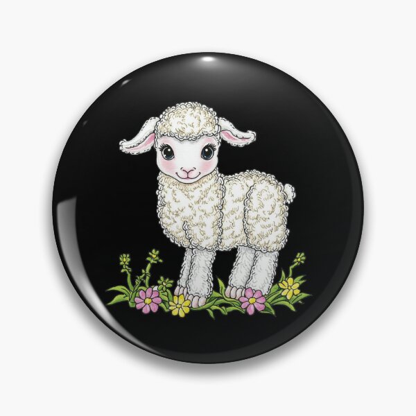 Item preview, Cute Lamb Among Flowers designed and sold by sreabby.