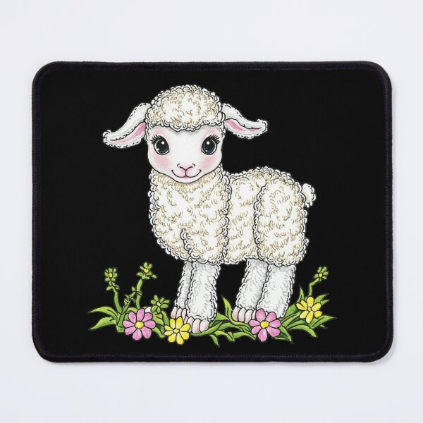 Item preview, Cute Lamb Among Flowers designed and sold by sreabby.