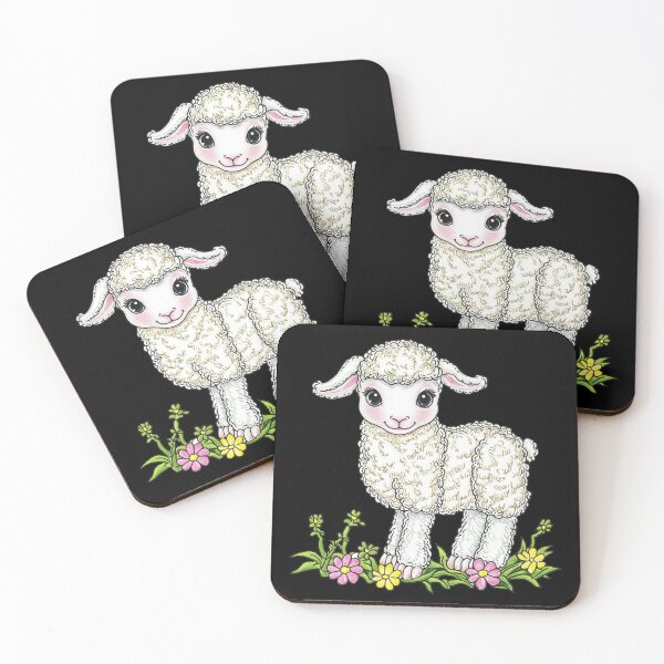 Item preview, Cute Lamb Among Flowers designed and sold by sreabby.