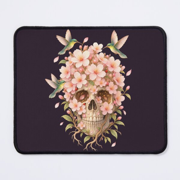 Item preview, Sakura Afterlife – Cherry Blossom Skull & Hummingbirds designed and sold by LakeshoreLegendsAndLight .