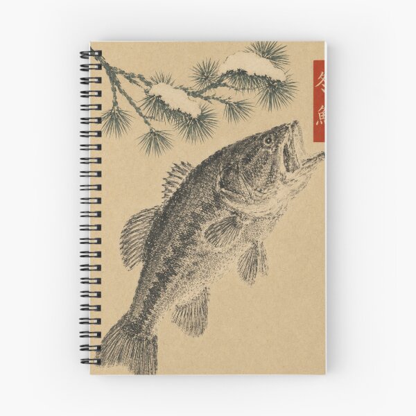 Item preview, Largemouth Bass Gyotaku Fish Rubbing — Angler's Winter No. 2 | Sumi Ink Print designed and sold by Planthem.
