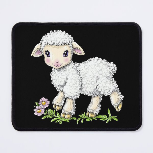 Item preview, Cute Lamb with Flowers designed and sold by sreabby.
