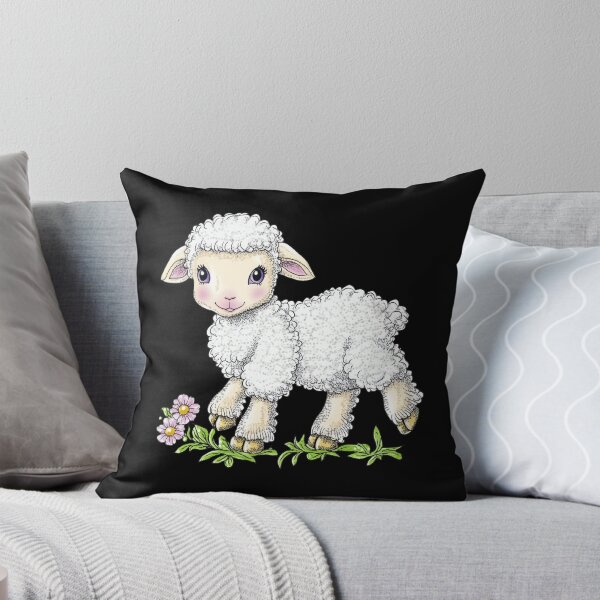 Item preview, Cute Lamb with Flowers designed and sold by sreabby.