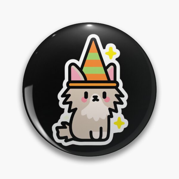 Item preview, Cute Cartoon Dog With Party Hat Kawaii Sticker On Black Background designed and sold by KanDa-Shop.