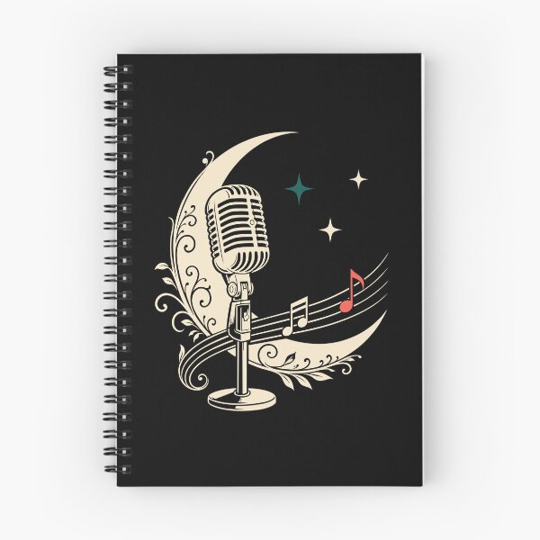 Item preview, Microphone with crescent moon and musical notes Celestial Vintage designed and sold by Christine Krahl.
