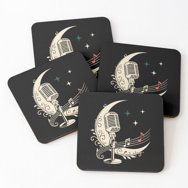 Item preview, Microphone with crescent moon and musical notes Celestial Vintage designed and sold by Christine Krahl.