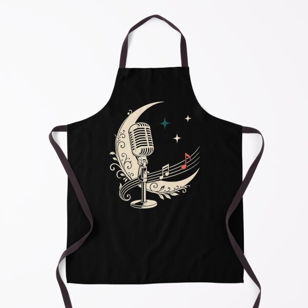 Item preview, Microphone with crescent moon and musical notes Celestial Vintage designed and sold by Christine Krahl.