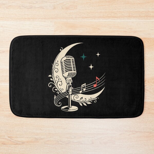 Item preview, Microphone with crescent moon and musical notes Celestial Vintage designed and sold by Christine Krahl.