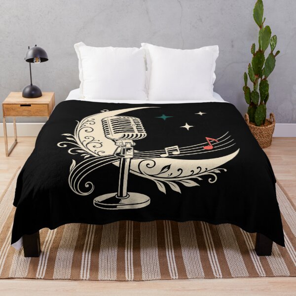 Item preview, Microphone with crescent moon and musical notes Celestial Vintage designed and sold by Christine Krahl.