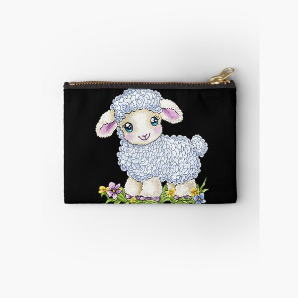 Item preview, Cute Fluffy Lamb on Dark Background designed and sold by sreabby.