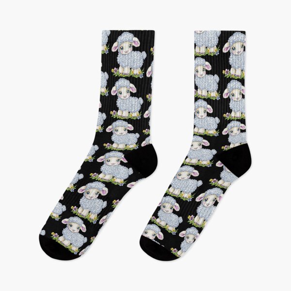 Item preview, Cute Fluffy Lamb on Dark Background designed and sold by sreabby.