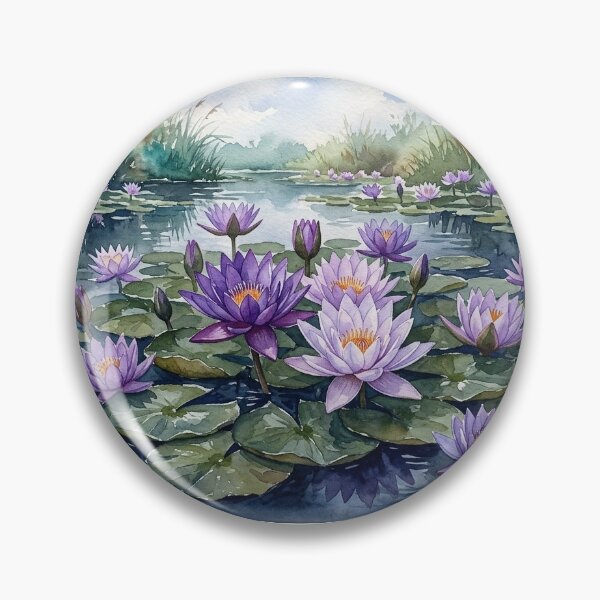 Item preview, Peaceful Purple Water Lilies  designed and sold by Bloomeaa.