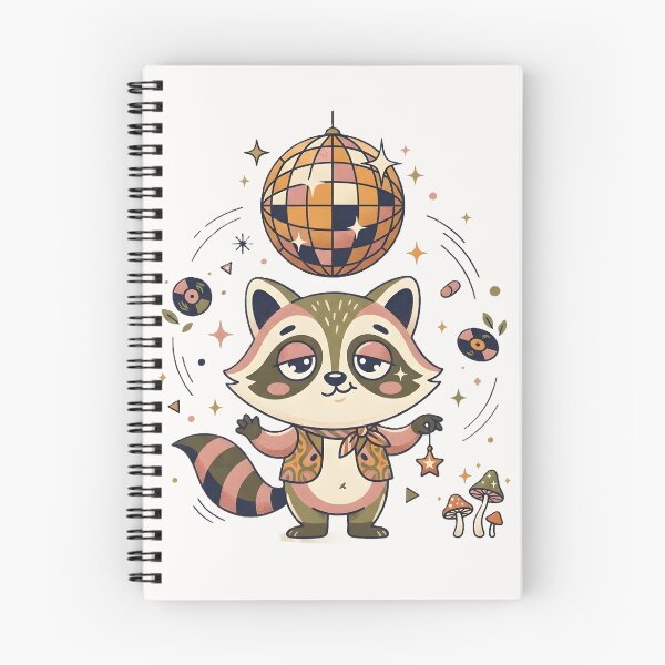 Item preview, Sleepy Disco Raccoon Vintage 70s Groovy Animal Illustration designed and sold by MCV-Designs.