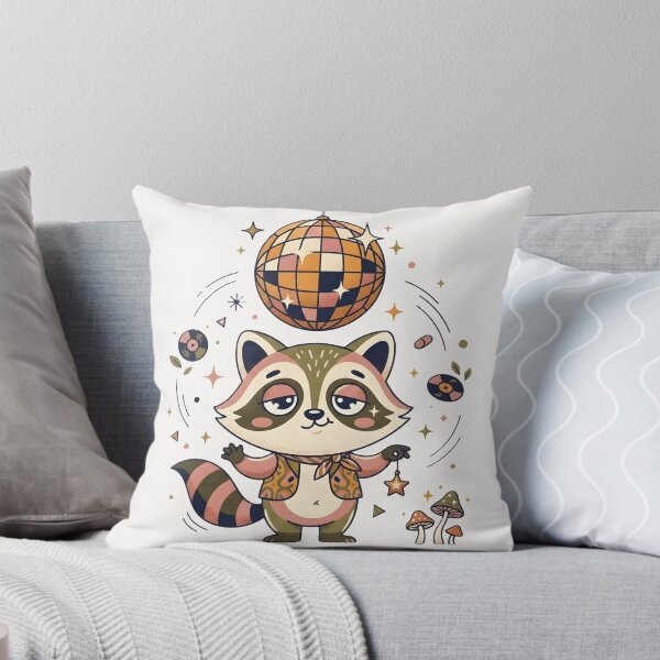 Item preview, Sleepy Disco Raccoon Vintage 70s Groovy Animal Illustration designed and sold by MCV-Designs.