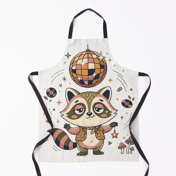 Item preview, Sleepy Disco Raccoon Vintage 70s Groovy Animal Illustration designed and sold by MCV-Designs.
