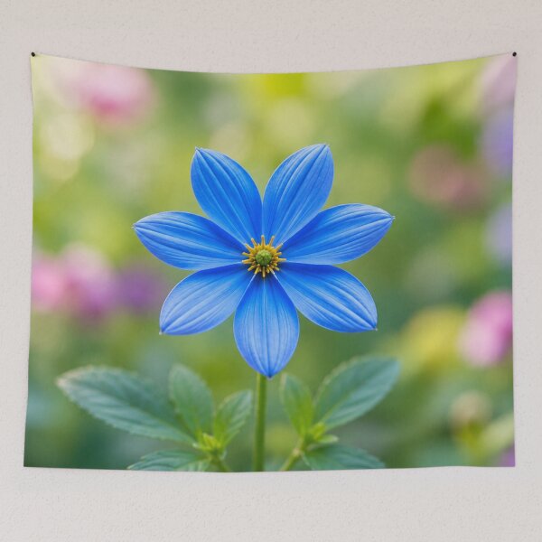 Item preview, Blue Flower with Soft Pastel Garden Background designed and sold by Wild Bloom Paws.