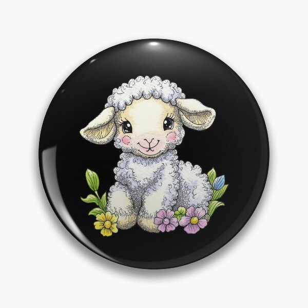 Item preview, Cute Lamb with Spring Flowers designed and sold by sreabby.