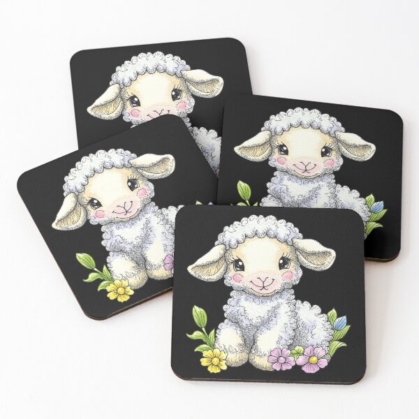 Item preview, Cute Lamb with Spring Flowers designed and sold by sreabby.