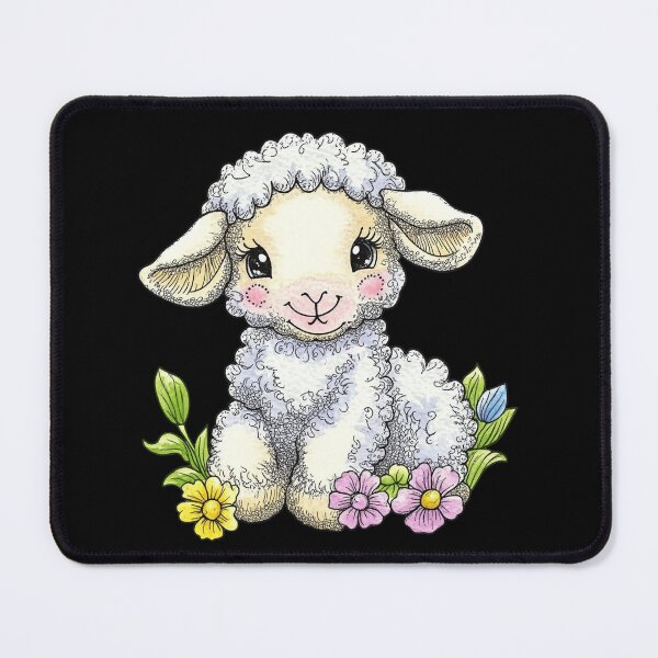 Item preview, Cute Lamb with Spring Flowers designed and sold by sreabby.