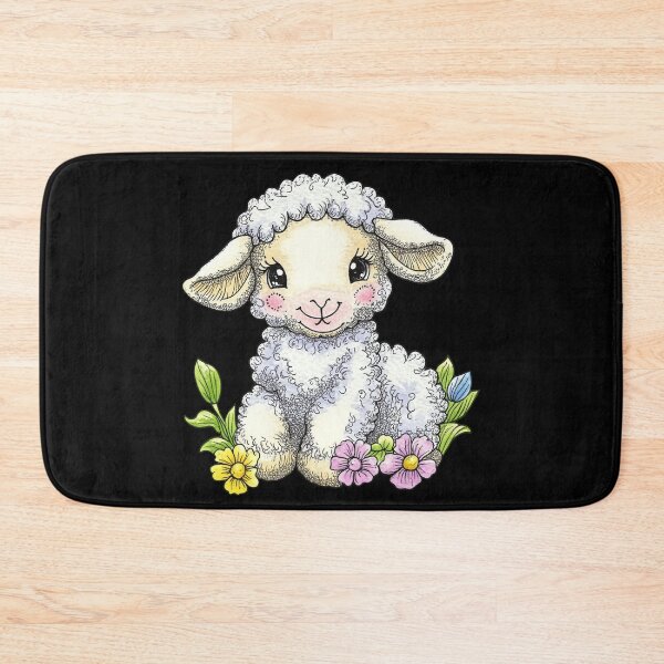 Item preview, Cute Lamb with Spring Flowers designed and sold by sreabby.