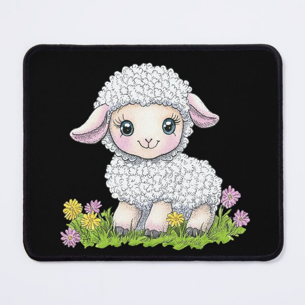 Item preview, Cute Lamb with Flowers designed and sold by sreabby.