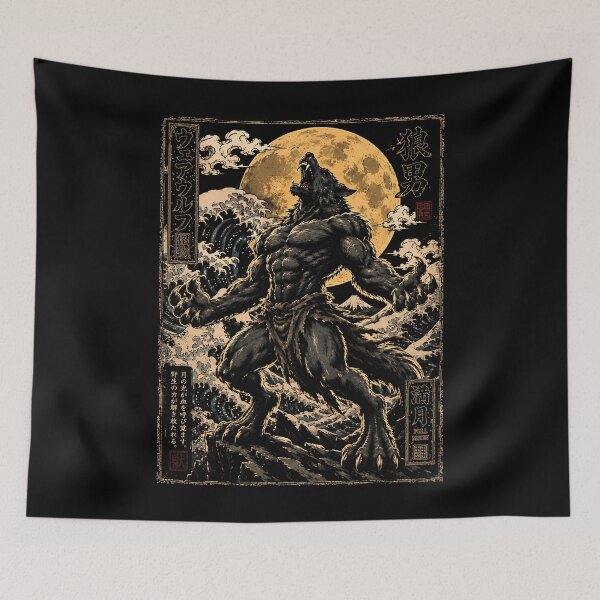 Item preview, howling werewolf under the full moon designed and sold by rafaeltto.