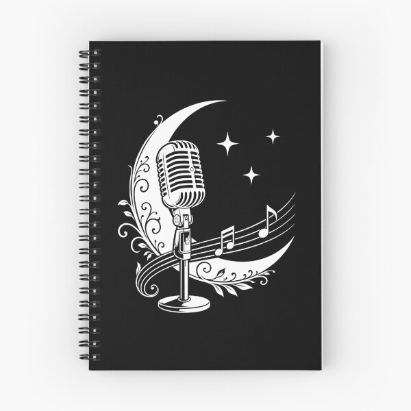 Item preview, Microphone with crescent moon and musical notes Celestial Vintage designed and sold by Christine Krahl.