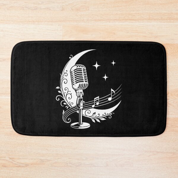 Item preview, Microphone with crescent moon and musical notes Celestial Vintage designed and sold by Christine Krahl.