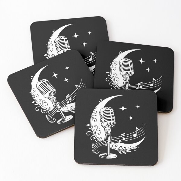 Item preview, Microphone with crescent moon and musical notes Celestial Vintage designed and sold by Christine Krahl.