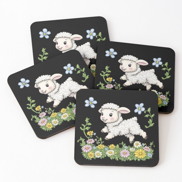 Item preview, Playful Lamb Among Flowers designed and sold by sreabby.