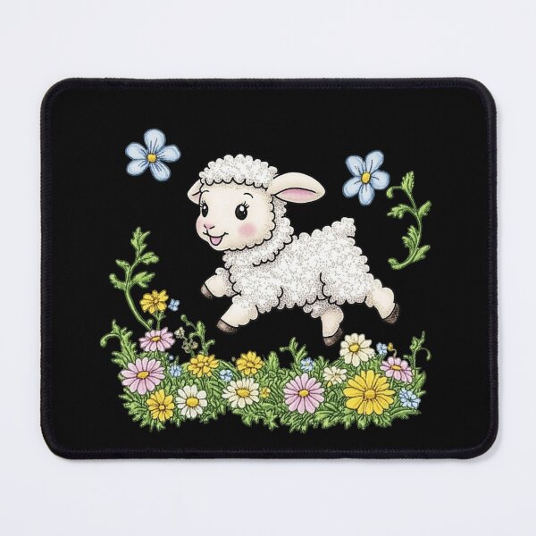 Item preview, Playful Lamb Among Flowers designed and sold by sreabby.