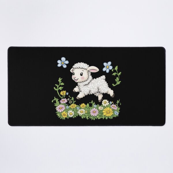 Item preview, Playful Lamb Among Flowers designed and sold by sreabby.