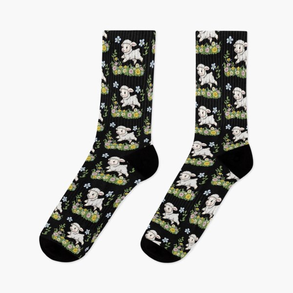 Item preview, Playful Lamb Among Flowers designed and sold by sreabby.