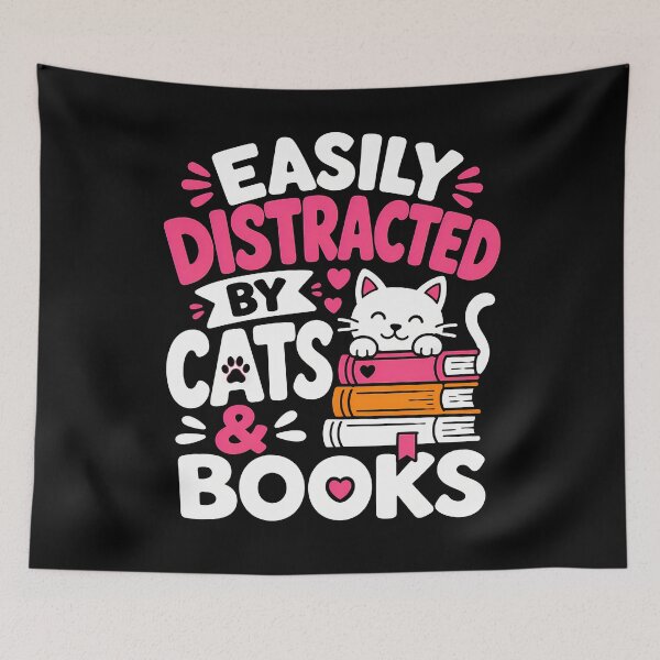 Item preview, Easily Distracted by Cats and Books Design designed and sold by rafaeltto.
