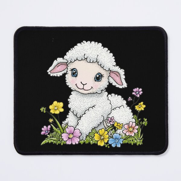 Item preview, Adorable Lamb in a Floral Field designed and sold by sreabby.