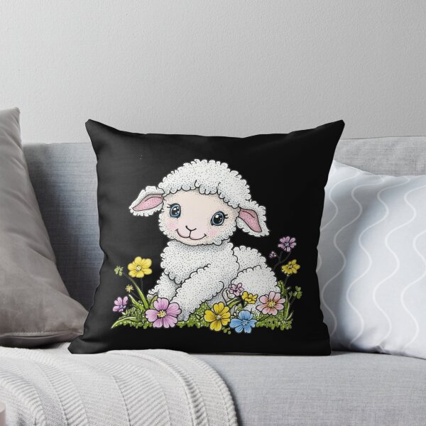 Item preview, Adorable Lamb in a Floral Field designed and sold by sreabby.