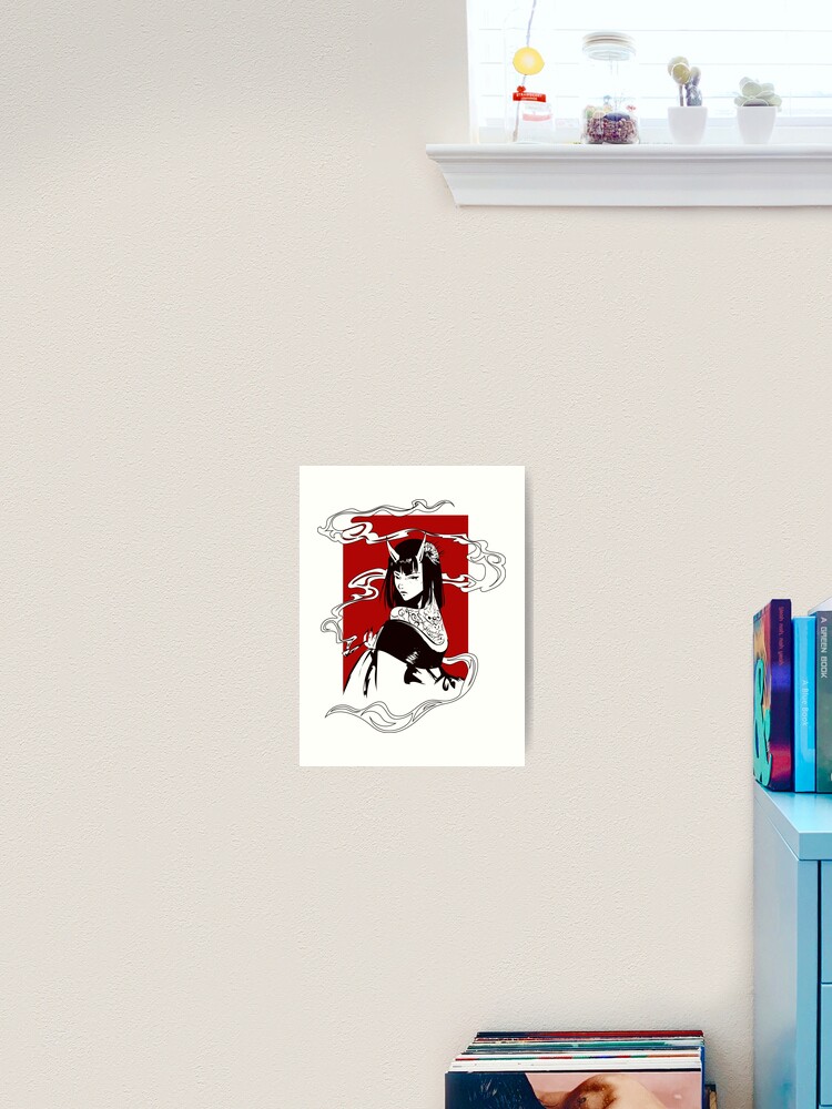 Thumbnail 2 of 3, Art Print, Smoking Devil designed and sold by RedGraph.