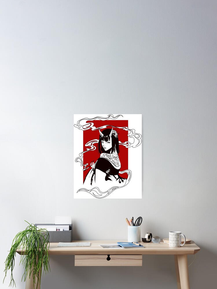 Thumbnail 2 of 3, Poster, Smoking Devil designed and sold by RedGraph.
