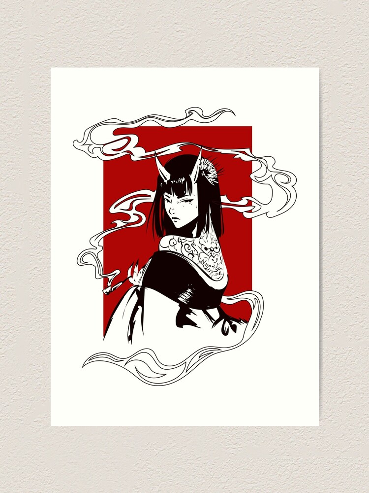 Thumbnail 1 of 3, Art Print, Smoking Devil designed and sold by RedGraph.