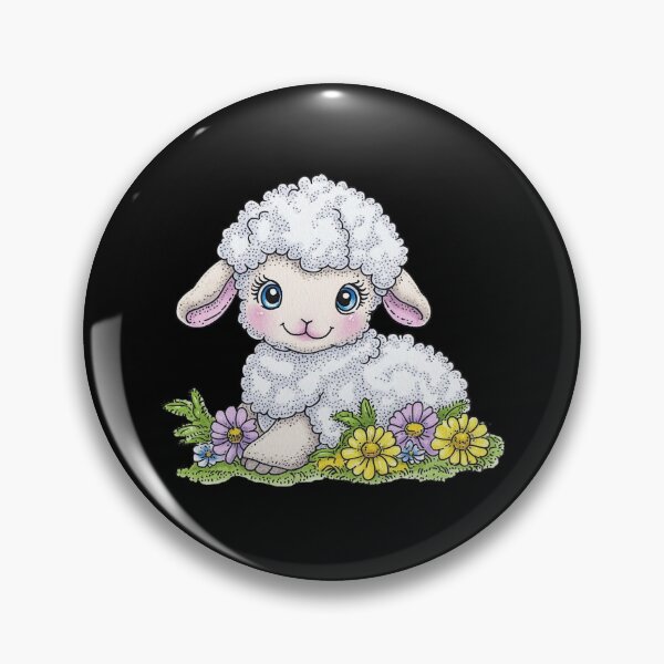 Item preview, Adorable Cartoon Lamb in Flowers designed and sold by sreabby.