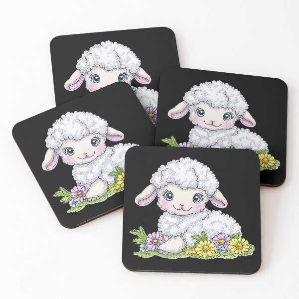 Item preview, Adorable Cartoon Lamb in Flowers designed and sold by sreabby.