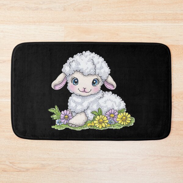 Item preview, Adorable Cartoon Lamb in Flowers designed and sold by sreabby.