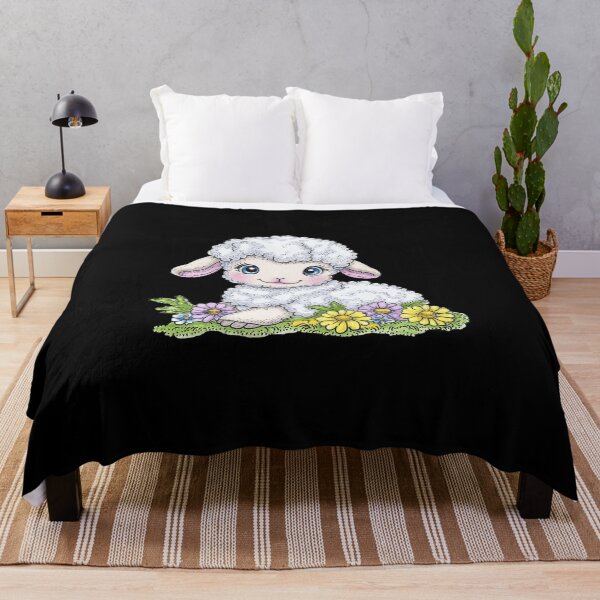 Item preview, Adorable Cartoon Lamb in Flowers designed and sold by sreabby.