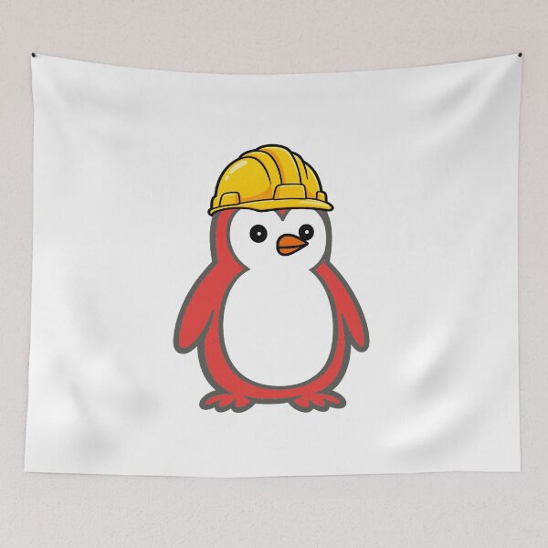 Item preview, Construction worker Pippo – Funny penguin with construction helmet for craftsmen & construction sites Humor designed and sold by Pippo-Penguin.
